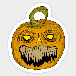 Halloween Jack O Lantern Scary Sharp Creepy Teeth Sticker